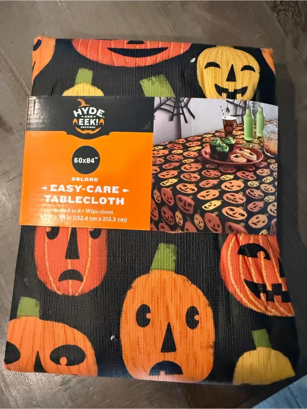 Halloween Pumpkin Tablecloth - Black & Orange